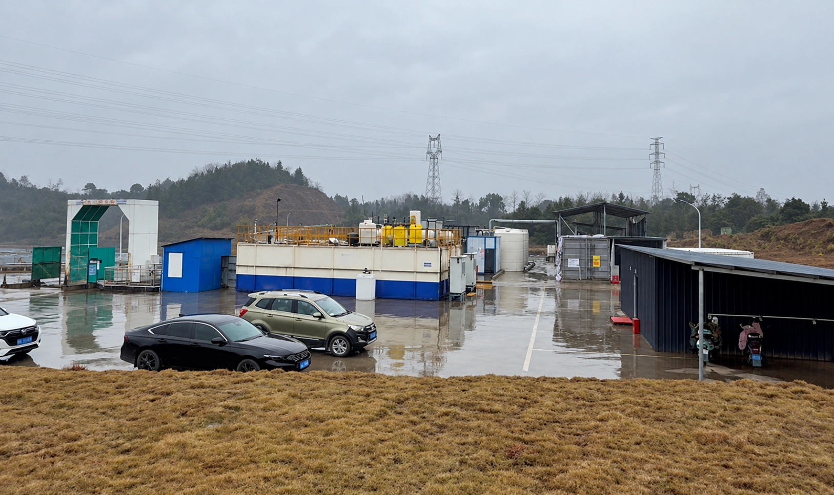 Water treatment project site, photo enhanced for clarity